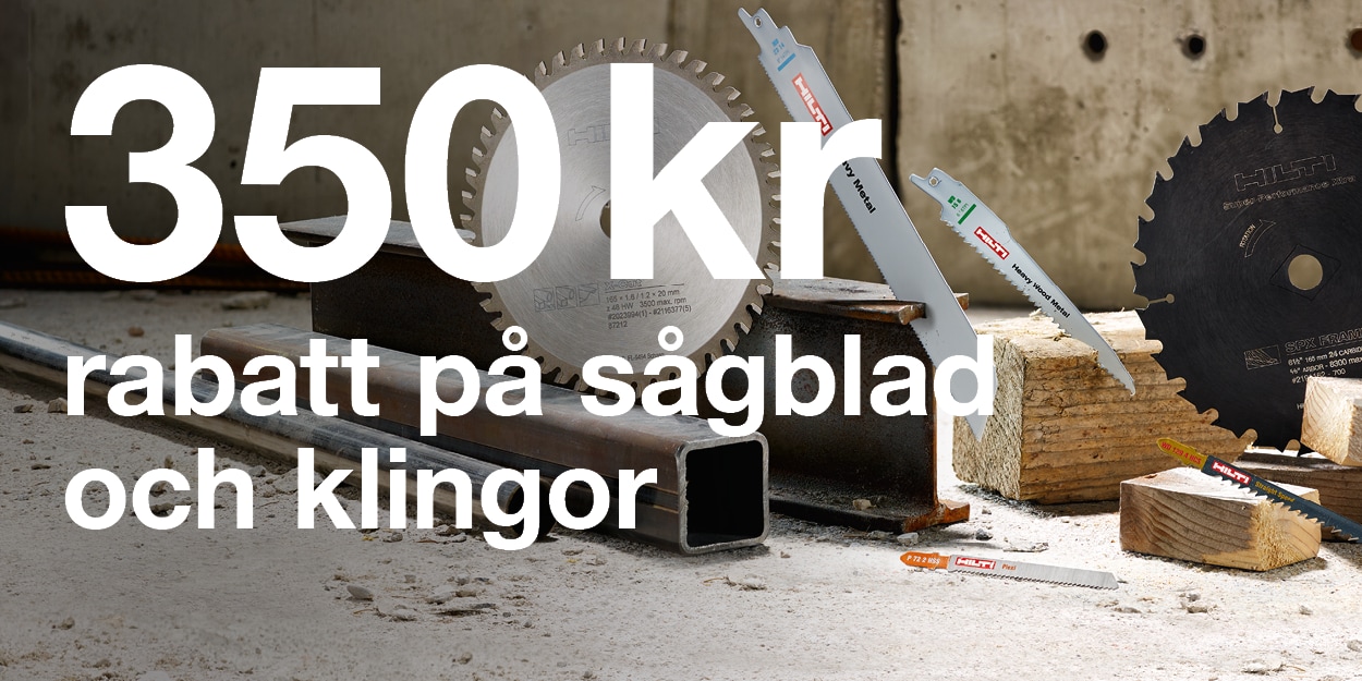 350kr rabatt på sågblad