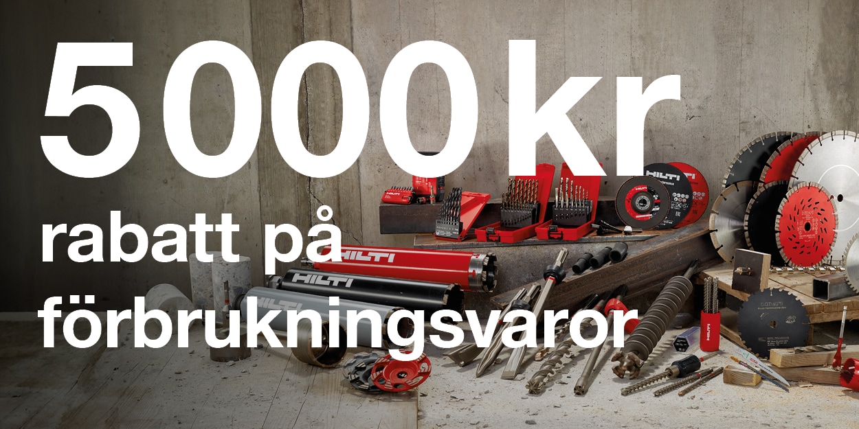 5000 kr rabatt på förbrukningsvaror