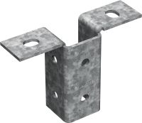 MT-B-T OC lätt grundplatta Förbindelse grundplatta för infästning av lätta strävskenskonstruktioner mot betong eller stål, för utomhusbruk med låg förorening