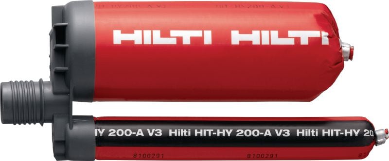 HIT-HY 200-A V3 Kemankare Injekteringsmassa med högsta prestanda – snabbhärdande kemankare godkänt för infästning i bärande grundplatta och efterinjekterad armering i betong